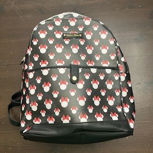 Disney Minnie Mouse Patterned Backpack in Black and Red